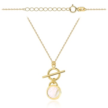 Colier Aur 14K Cerc Cu Margele De Sidef