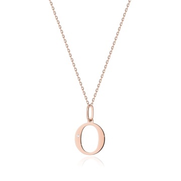 Colier Aur 14K cu Diamant Natural 0.01 ct - Img 2