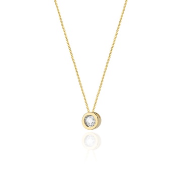 Colier Aur 14K cu Diamant Natural 0.08 ct