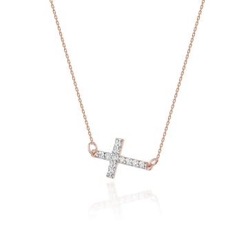 Colier Aur 14K cu Diamante Naturale 0.06 ct - Img 3