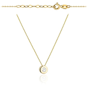 Colier Aur 14k cu Zircon Alb - Img 4