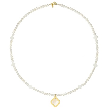 Colier Clover Flower din AUR 14K și Perle de Cultură - Img 2