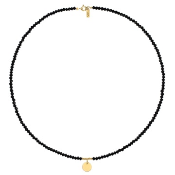 Colier Coin cu banut din AUR 14K si cristale - Img 2