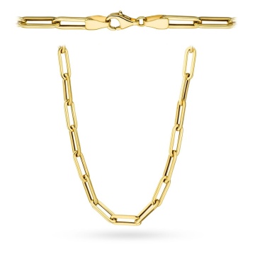 Colier din Aur 14k cu Zale Ovale, 45 cm - Img 3