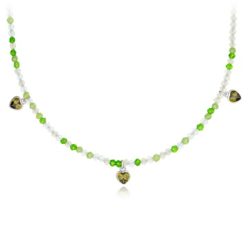 Colier Hearty Green din Argint 925 cu cristale