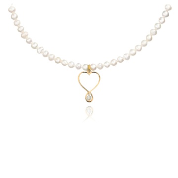 Colier Pearl Drop cu Perle de Cultura și AUR 14K