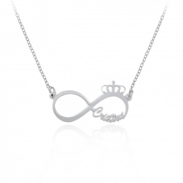 Colier Queen din argint 925 personalizat cu nume la comanda