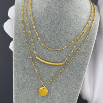 Colier Trios din Inox placat cu AUR 18K - Img 2