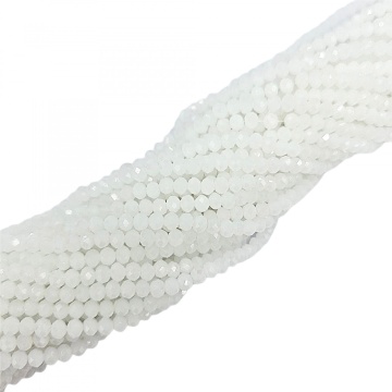 Cristale rondele fațetate de 4 mm - șirag aprox 130 bucăți - alb opalescent
