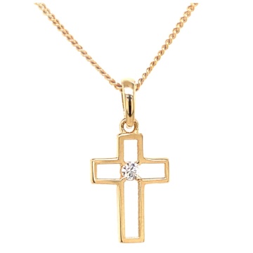 Cruce cu Zirconiu din Aur 14K - Img 2