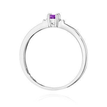 Inel Aur 14K cu Ametist 0.10 ct si Diamante Naturale 0.01 ct - Img 11