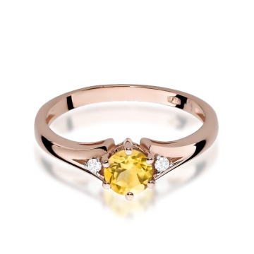 Inel Aur 14K cu Citrin 0.50 ct si Diamante Naturale 0.03 ct - Img 9