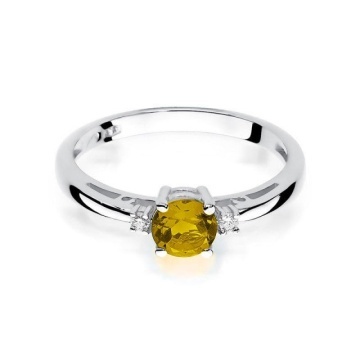 Inel Aur 14K cu Citrin 0.50 ct si Diamante Naturale 0.03 ct - Img 5