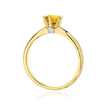 Inel Aur 14K cu Citrin 0.50 ct si Diamante Naturale 0.04 ct - Img 3
