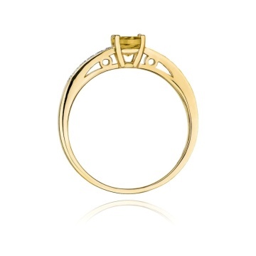 Inel Aur 14K cu Citrin 0.50 ct si Diamante Naturale 0.05 ct - Img 3