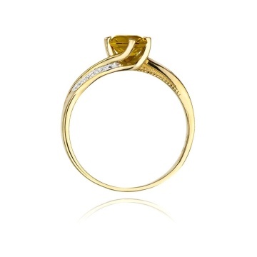 Inel Aur 14K cu Citrin 0.50 ct si Diamante Naturale 0.05 ct - Img 3