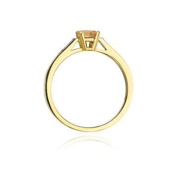 Inel Aur 14K cu Citrin 0.60 ct si Diamante Naturale 0.04 ct - Img 3