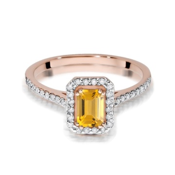 Inel Aur 14K cu Citrin 0.60 ct si Diamante Naturale 0.19 ct - Img 6