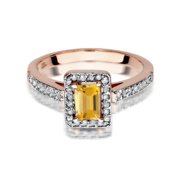 Inel Aur 14K cu Citrin 0.60 ct si Diamante Naturale 0.22 ct - Img 6