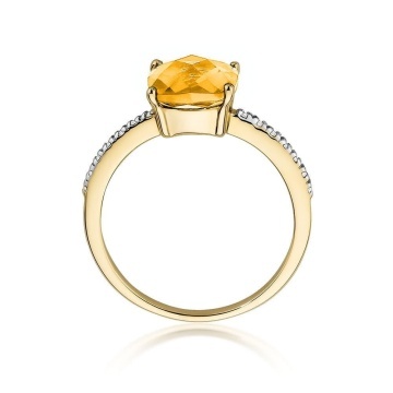 Inel Aur 14K cu Citrin 2.00 ct si Diamante Naturale 0.07 ct - Img 3