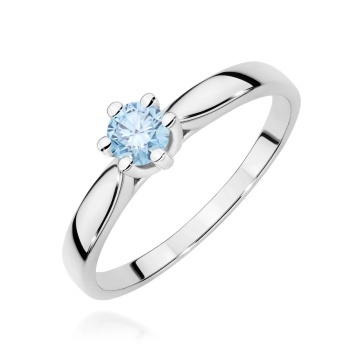 Inel Aur 14K cu Diamant Albastru de Laborator 0.30 ct - Img 9