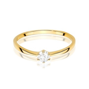 Inel Aur 14K cu Diamant de Laborator 0.20 ct - Img 2