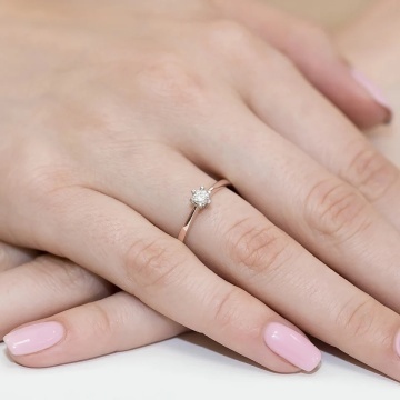 Inel Aur 14K cu Diamant de Laborator 0.20 ct - Img 8
