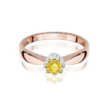 Inel Aur 14K cu Diamant Galben de Laborator 0.30 ct - Img 6