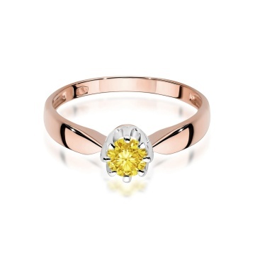 Inel Aur 14K cu Diamant Galben de Laborator 0.50 ct - Img 5