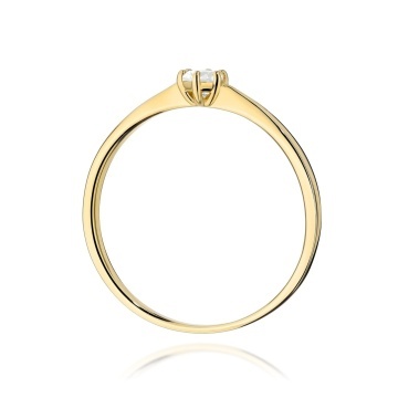 Inel Aur 14K cu Diamant Natural 0.10 ct - Img 3