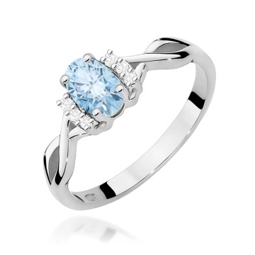 Inel Aur 14K cu Diamante Albastre de Laborator 0.55 ct - Img 9