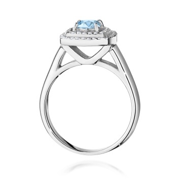 Inel Aur 14K cu Diamante Albastre de Laborator 0.78 ct - Img 11