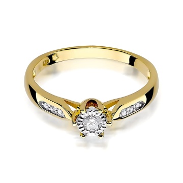 Inel Aur 14K cu Diamante de Laborator 0.13 ct - Img 2