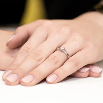 Inel Aur 14K cu Diamante de Laborator 0.19 ct - Img 8