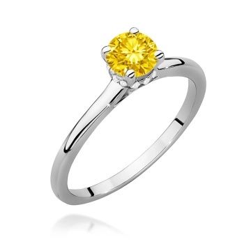 Inel Aur 14K cu Diamante Galbene de Laborator 0.56 ct - Img 9