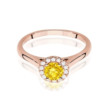 Inel Aur 14K cu Diamante Galbene de Laborator 0.62 ct - Img 6
