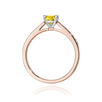 Inel Aur 14K cu Diamante Galbene de Laborator 0.62 ct - Img 7