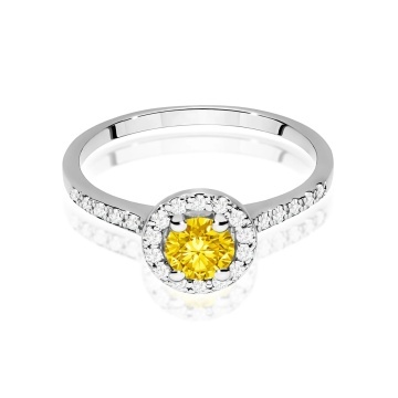 Inel Aur 14K cu Diamante Galbene de Laborator 0.74 ct - Img 10