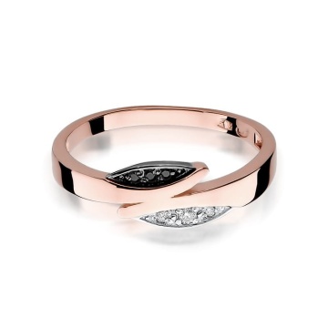 Inel Aur 14K cu Diamante Naturale Albe si Negre 0.03 ct - Img 9