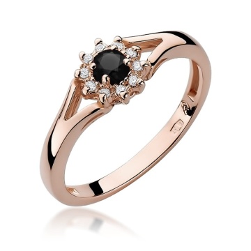 Inel Aur 14K cu Diamante Naturale Albe si Negre 0.21 ct - Img 5