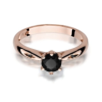 Inel Aur 14K cu Diamante Naturale Albe si Negre 0.51 ct - Img 6
