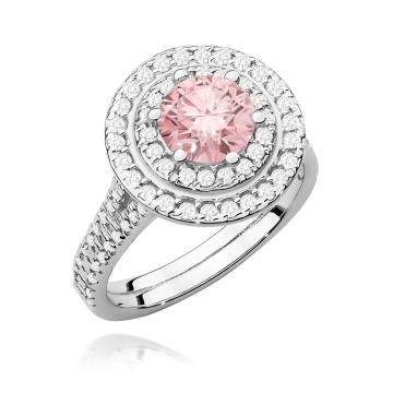 Inel Aur 14K cu Diamante Roz de Laborator 1.63 ct - Img 9
