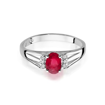 Inel Aur 14K cu Granat 0.50 ct si Diamante Naturale 0.05 ct - Img 10