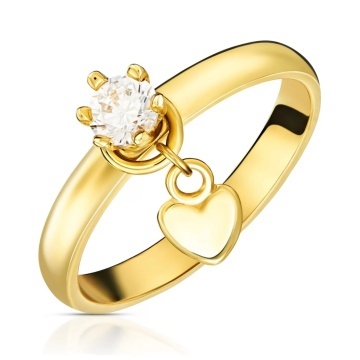 Inel Aur 14k cu Inima si Zirconiu - Img 2