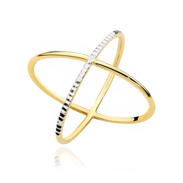 Inel Aur 14k cu Model 'X' - Img 2