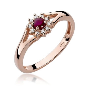 Inel Aur 14K cu Rubin 0.15 ct si Diamante Naturale 0.09 ct - Img 8