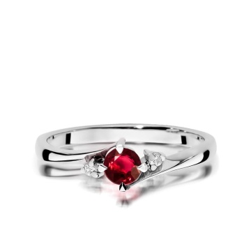 Inel Aur 14K cu Rubin 0.30 ct si Diamante Naturale 0.03 ct - Img 6