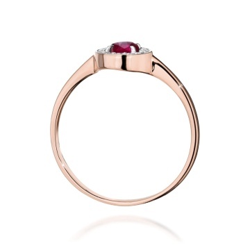 Inel Aur 14K cu Rubin 0.30 ct si Diamante Naturale 0.10 ct - Img 7