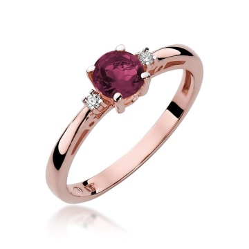 Inel Aur 14K cu Rubin 0.60 ct si Diamante Naturale 0.03 ct - Img 8