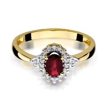 Inel Aur 14K cu Rubin 0.60 ct si Diamante Naturale 0.10 ct - Img 2